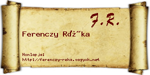 Ferenczy Réka névjegykártya